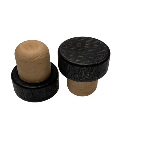 Black wood top, synthetic stem